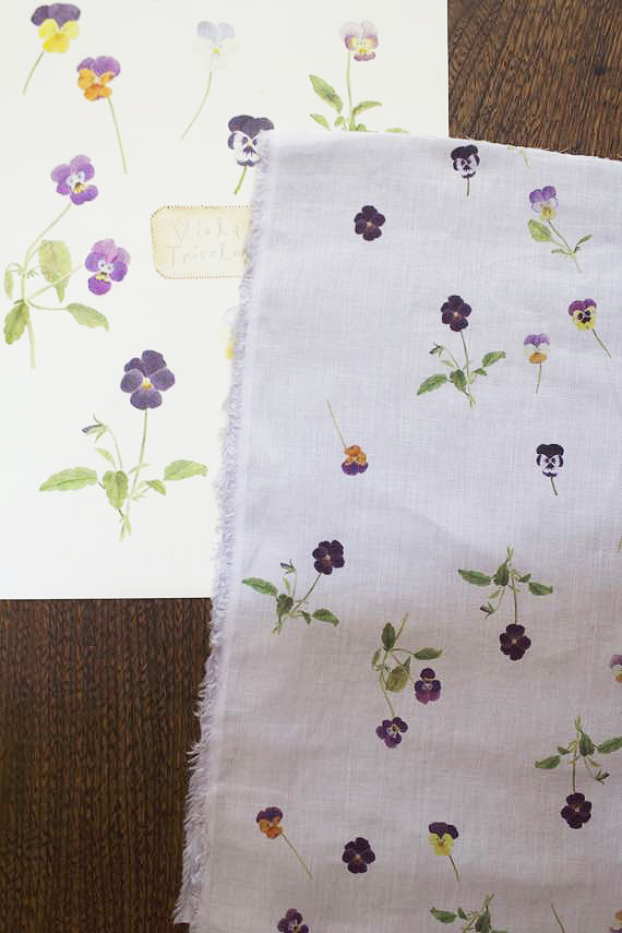 LINNETリネンプリント ビオラ